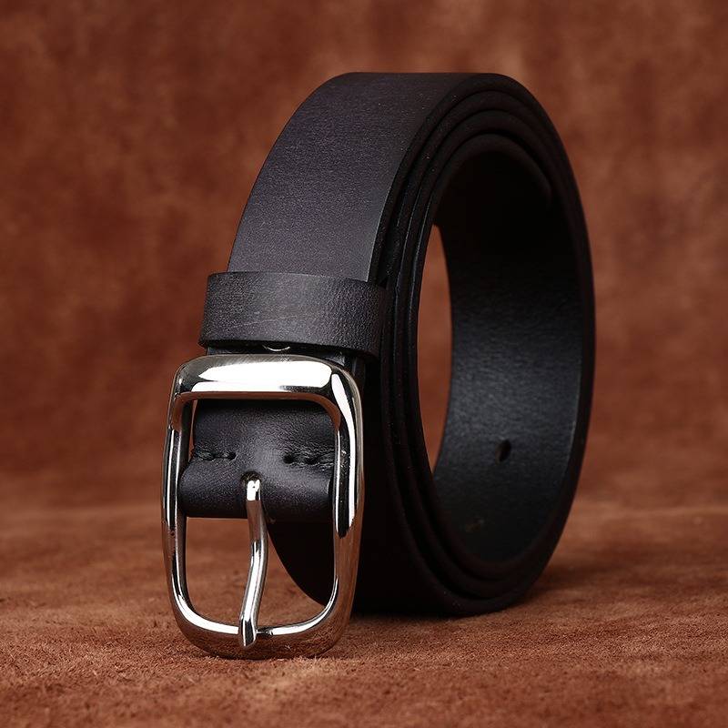mens black leather belt