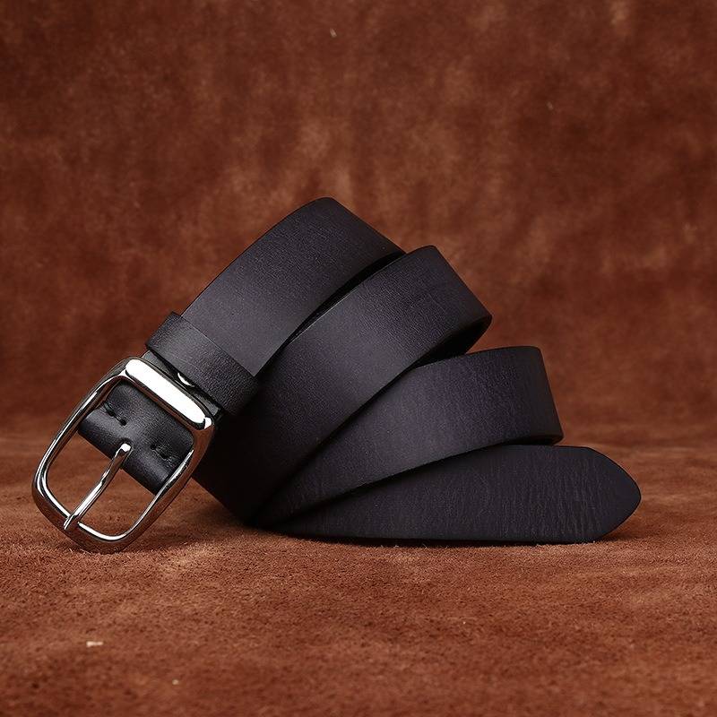 mens black leather belt
