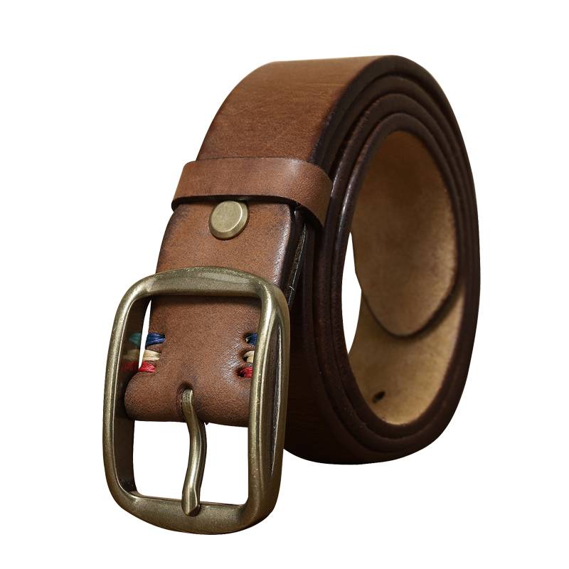 mens brown leather belt