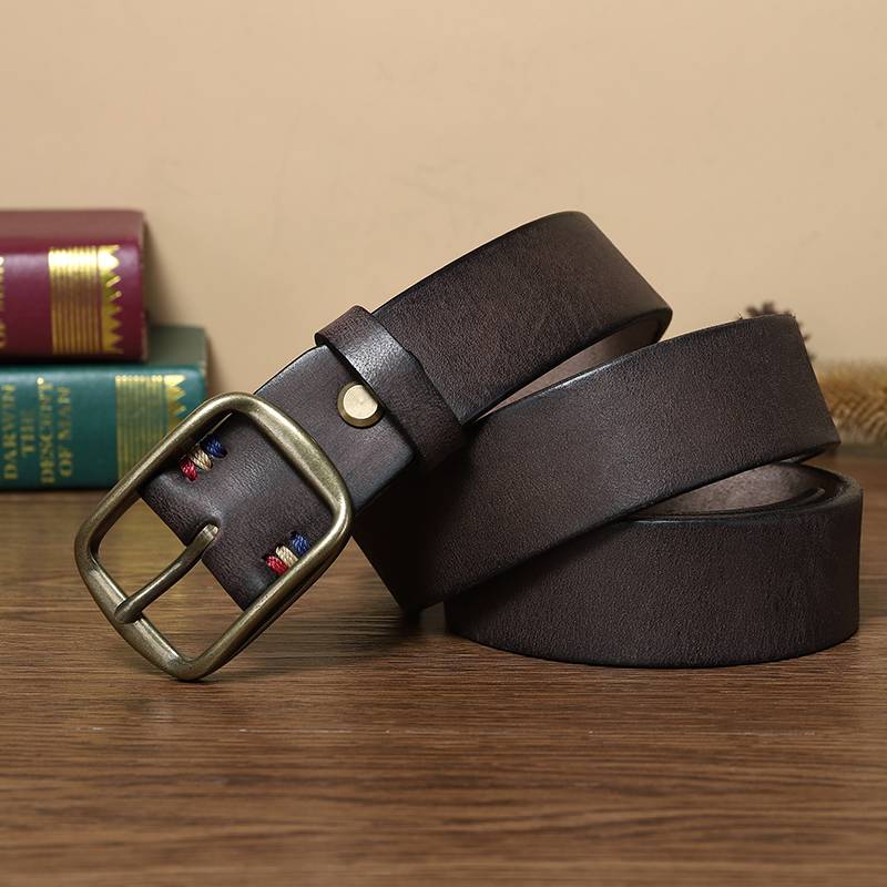 mens brown leather belt