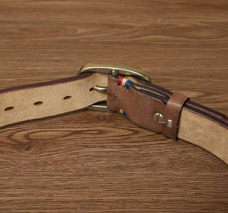 mens brown leather belt