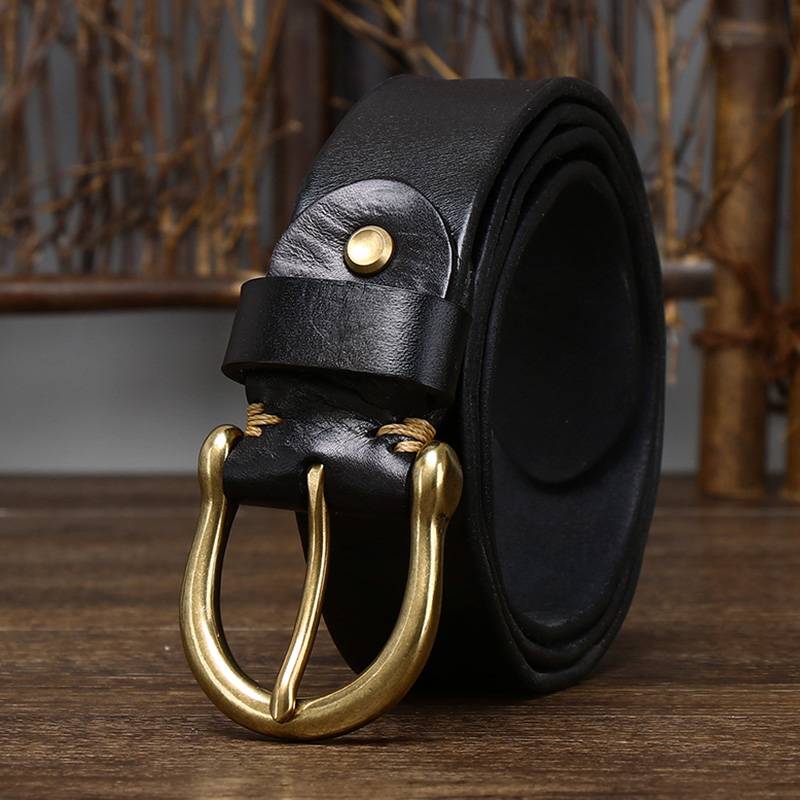 mens brown leather belt