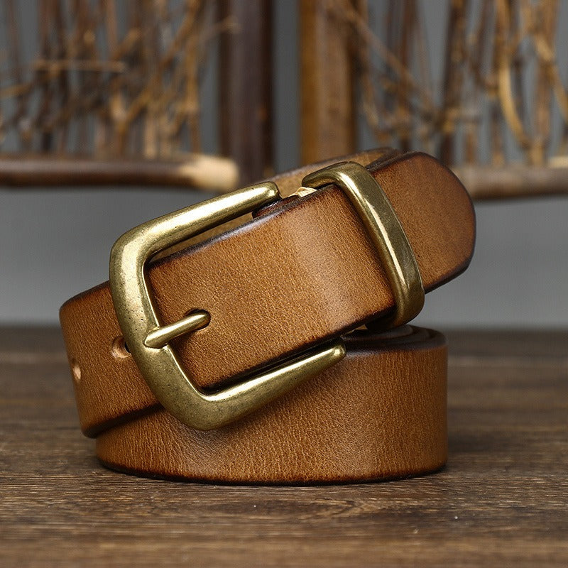 mens brown leather belt