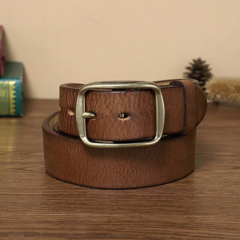 mens brown leather belt