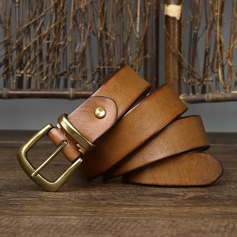 mens brown leather belt