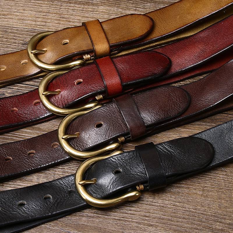 mens brown leather belt
