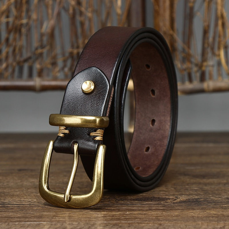 mens brown leather belt