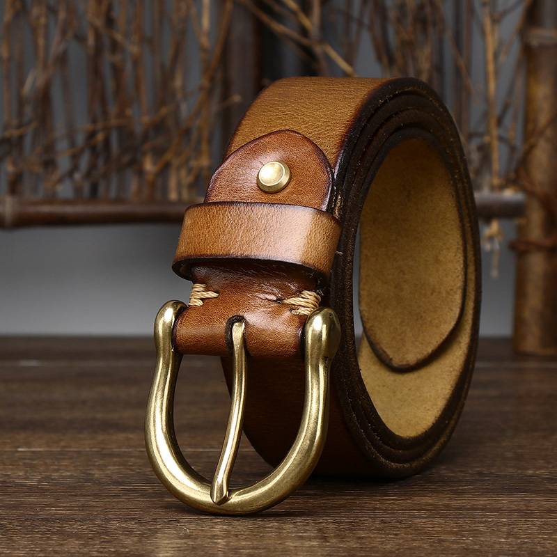 mens brown leather belt