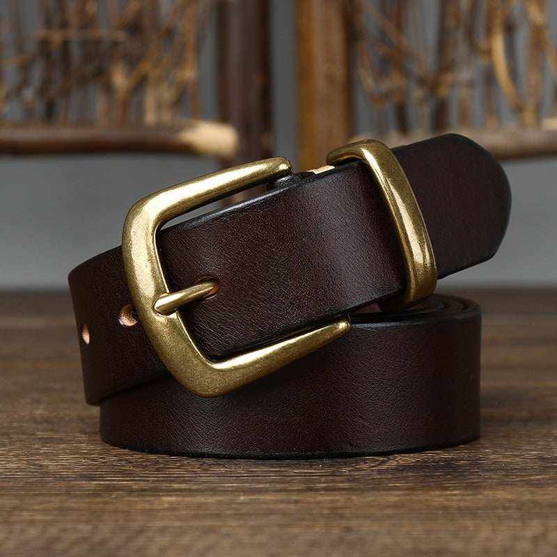 mens brown leather belt