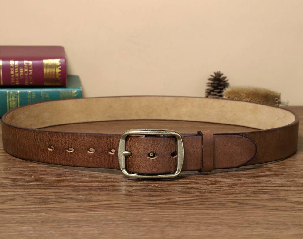 mens brown leather belt
