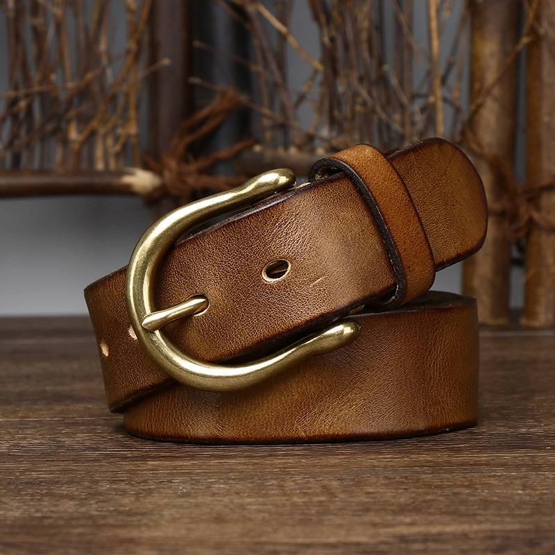 mens brown leather belt