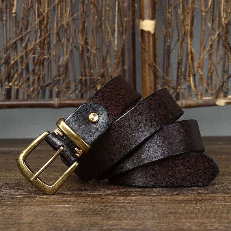 mens brown leather belt