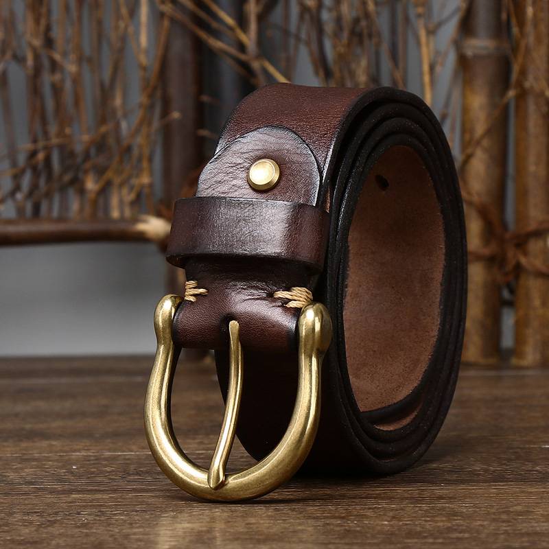 mens brown leather belt