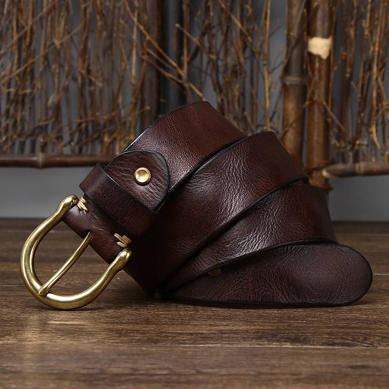 mens brown leather belt