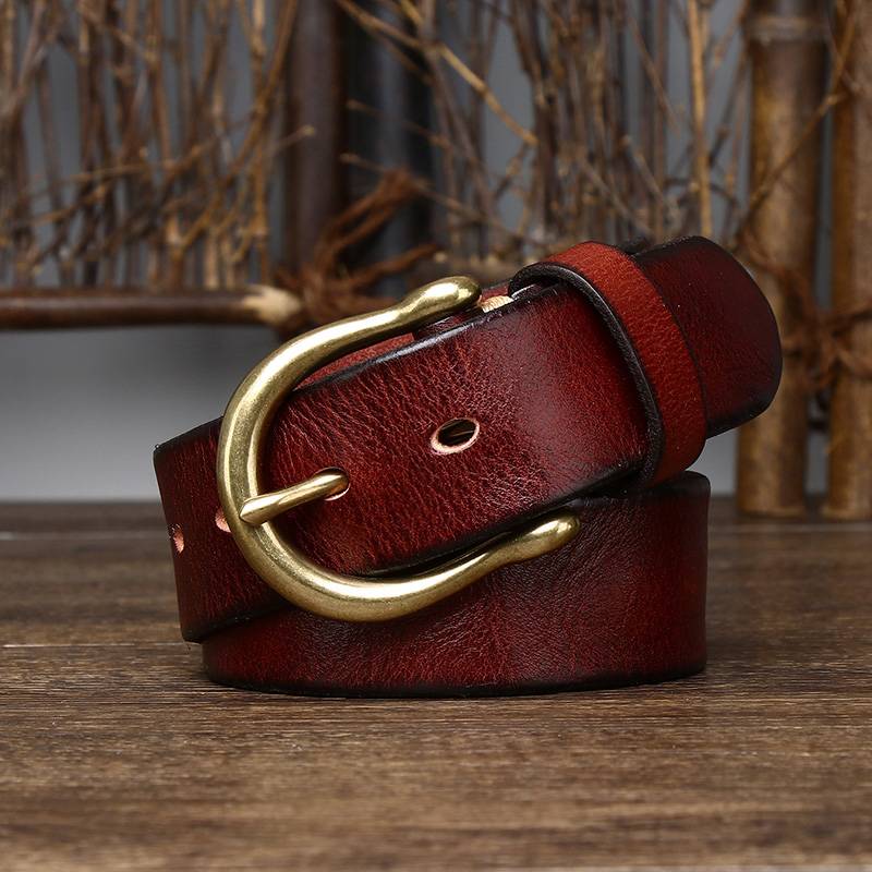 mens brown leather belt