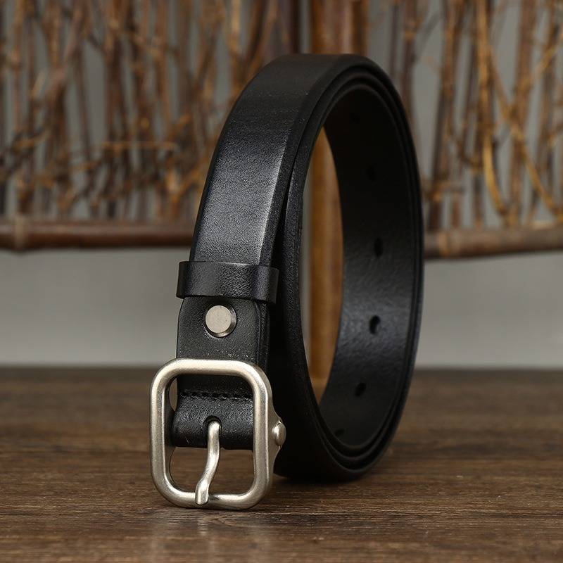 Minimalistischer, stilvoller breiter Damengürtel mit Schnalle aus Legierung, 2,4 cm