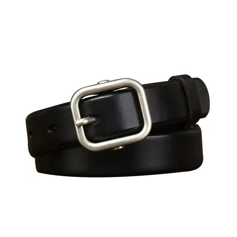 Minimalistischer, stilvoller breiter Damengürtel mit Schnalle aus Legierung, 2,4 cm