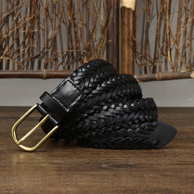 womens braided leather belt