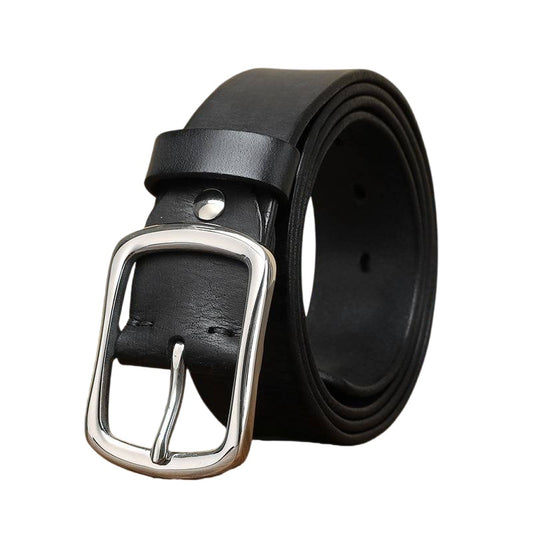 Handmade Men's Casual Belt with Stainless Steel Buckle-1.5"