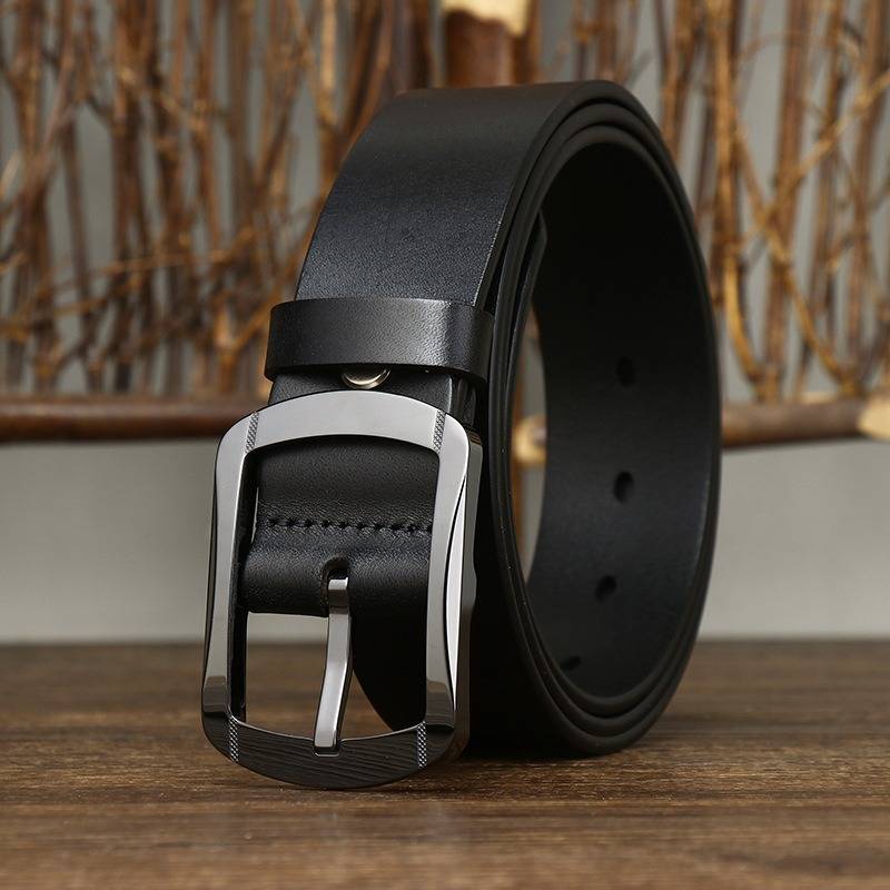 Business Casual Men's Dress Belt with Hypoallergenic Ceramic Buckle-1.5"