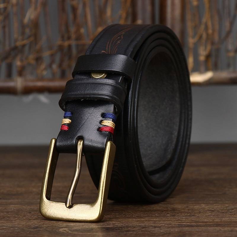 embossed black belt for men 