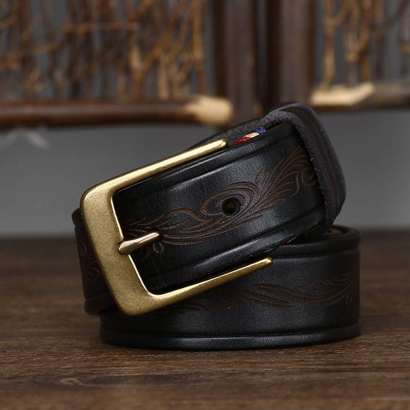 embossed black belt for men 