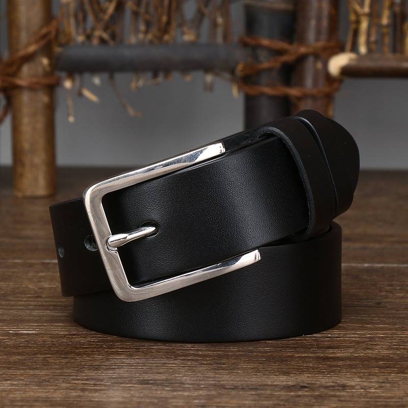 Business Casual Men's Dress Belt with Stainless Steel Buckle-1.3"