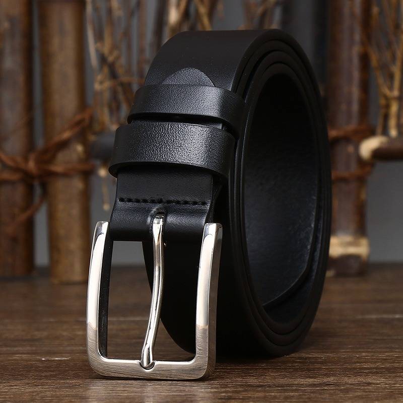 Business Casual Men's Dress Belt with Stainless Steel Buckle-1.3"