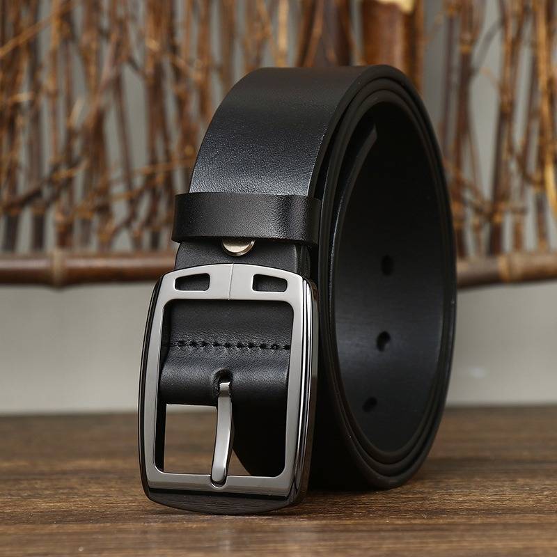 Business Men's Work Belt with Hypoallergenic Ceramic Buckle-1.5"