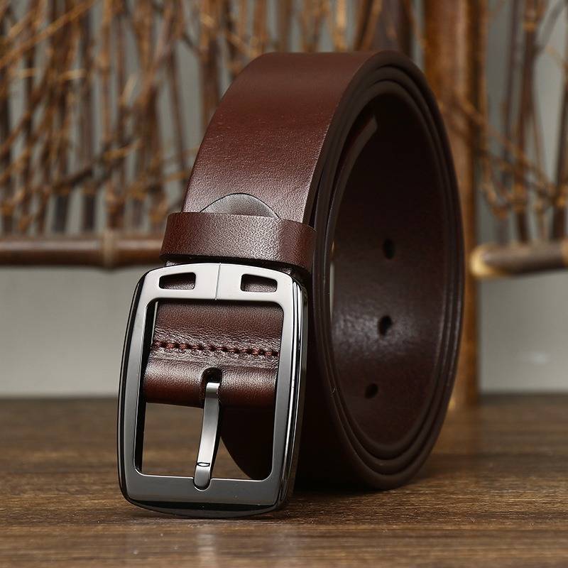 Business Men's Work Belt with Hypoallergenic Ceramic Buckle-1.5"