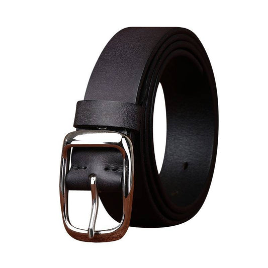 Business Casual Stainless Steel Buckle Men's Belt- 1.3"