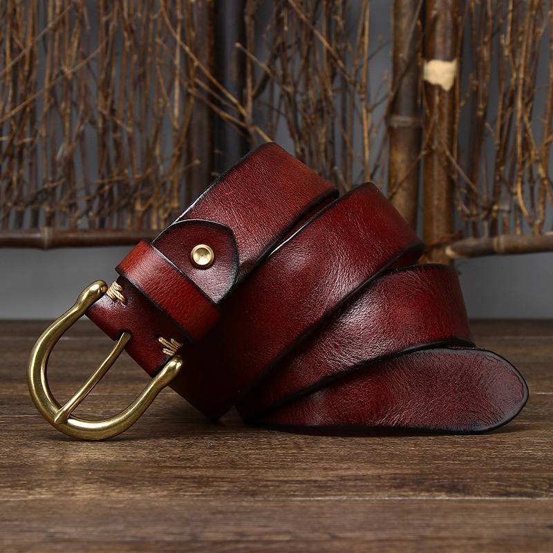 mens brown leather belt
