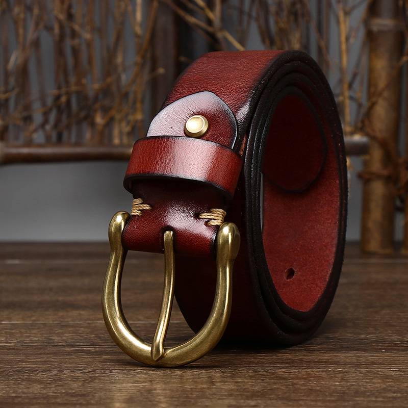 mens brown leather belt 