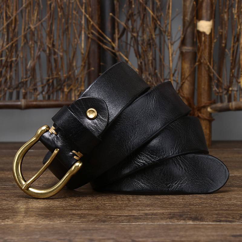 mens brown leather belt 