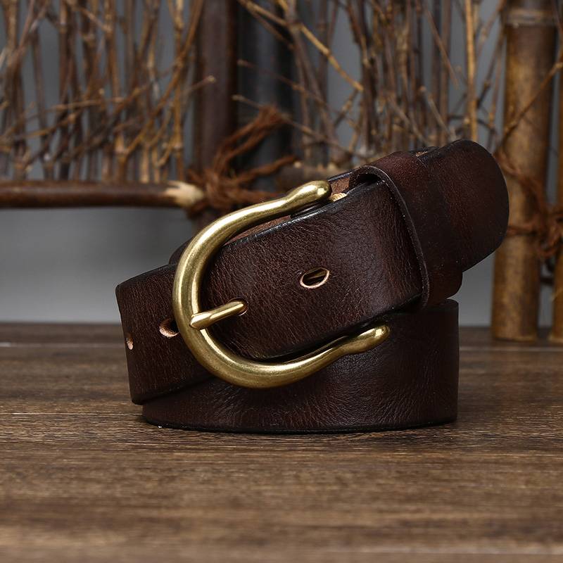 mens brown leather belt 
