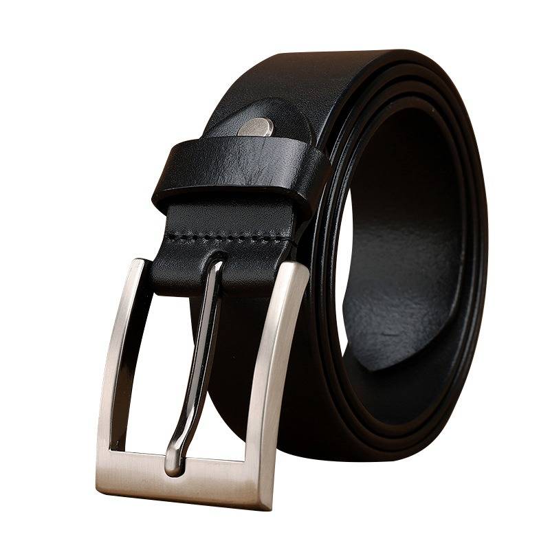 Business Mens Dress Belt with Silver Alloy Buckle -1.5"