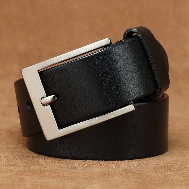 Business Mens Dress Belt with Silver Alloy Buckle -1.5"