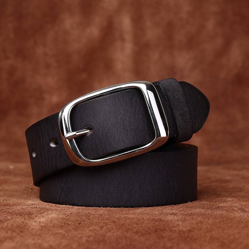 Business Casual Stainless Steel Buckle Men's Belt- 1.3"