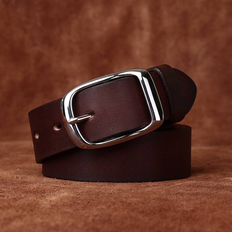 Business Casual Stainless Steel Buckle Men's Belt- 1.3"